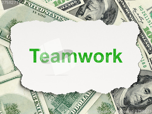 Image of Business concept: Teamwork on Money background