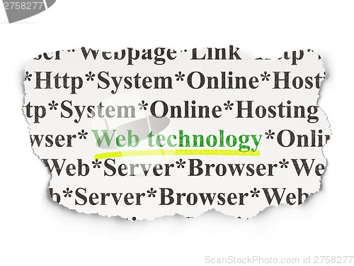 Image of Web design concept: Web Technology on Paper background