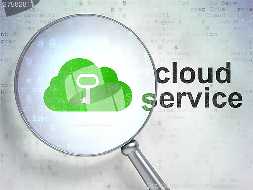 Image of Cloud technology concept: Cloud With Key and Cloud Service with