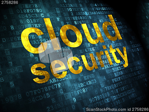 Image of Cloud computing concept: Cloud Security on digital background