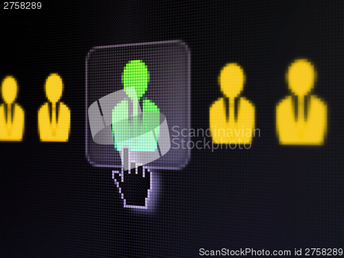 Image of Business concept: Business Man on digital computer screen