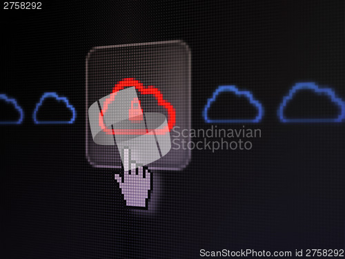 Image of Networking concept: Cloud With Padlock on digital computer scree