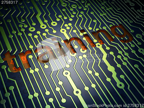 Image of Education concept: Training on circuit board background