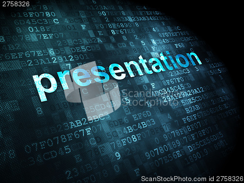 Image of Marketing concept: Presentation on digital background
