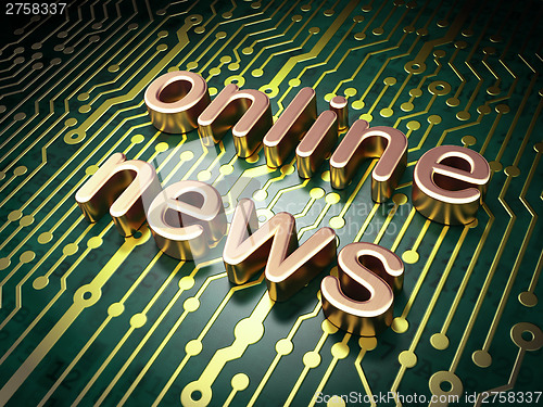 Image of News concept: Online News on circuit board background