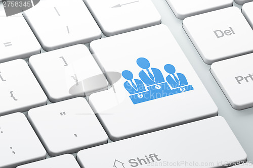 Image of Marketing concept: Business Team on computer keyboard background