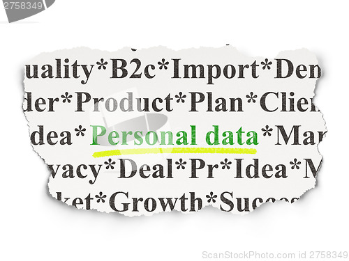 Image of Information concept: Personal Data on Paper background
