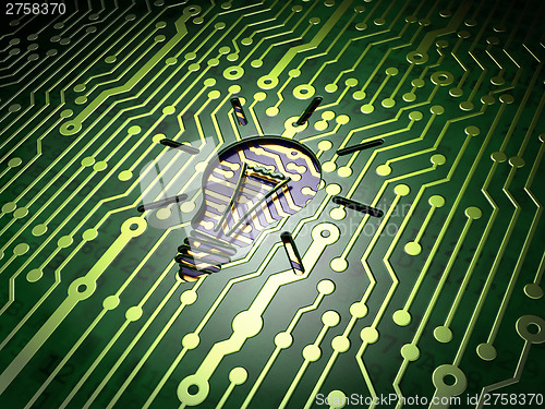 Image of Business concept: Light Bulb on circuit board background