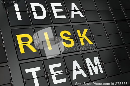 Image of Business concept: Risk on airport board background