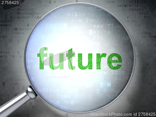 Image of Time concept: Future with optical glass