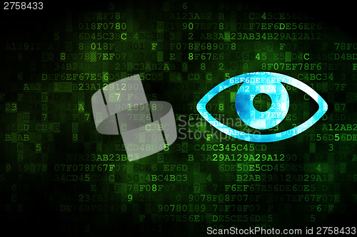 Image of Privacy concept: Eye on digital background