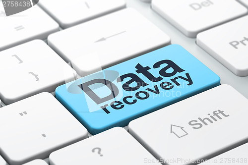 Image of Information concept: Data Recovery on computer keyboard backgrou