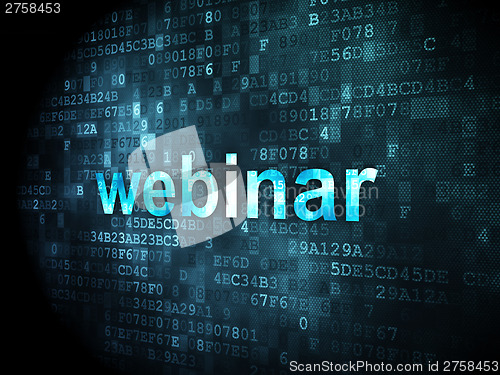 Image of Education concept: Webinar on digital background