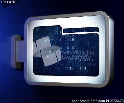 Image of Finance concept: Folder on billboard background