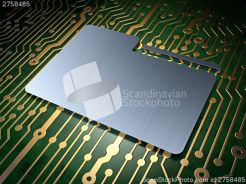 Image of Business concept: Folder on circuit board background