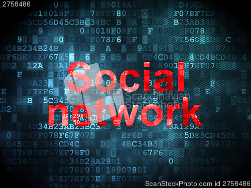 Image of Social network concept: Social Network on digital background