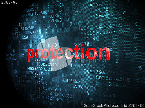 Image of Safety concept: Protection on digital background