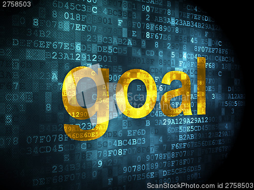 Image of Advertising concept: Goal on digital background