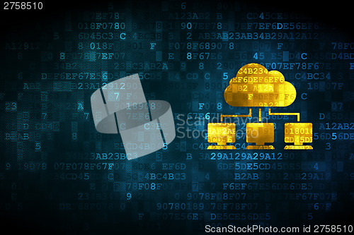 Image of Cloud technology concept: Cloud Network on digital background