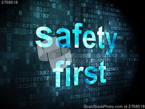 Image of Privacy concept: Safety First on digital background