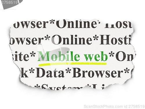Image of Web design concept: Mobile Web on Paper background