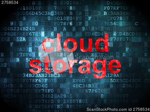 Image of Networking concept: Cloud Storage on digital background