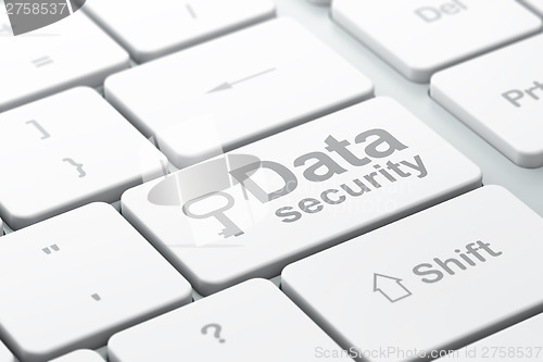 Image of Privacy concept: Key and Data Security on computer keyboard back
