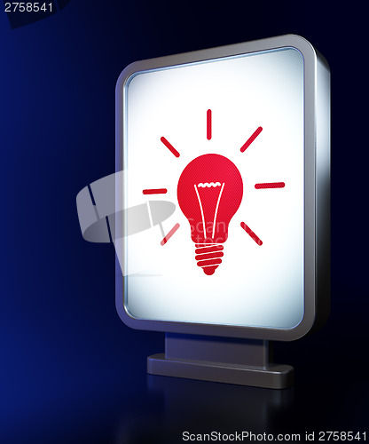 Image of Business concept: Light Bulb on billboard background