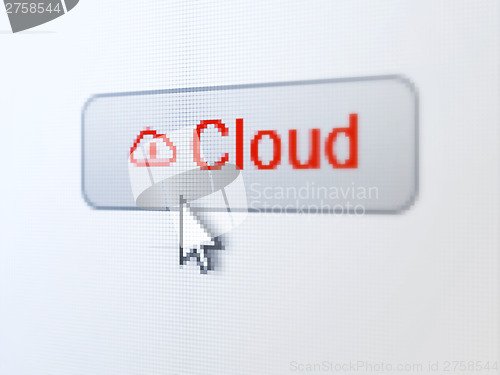 Image of Cloud computing concept: Cloud and Cloud With Padlock on digital