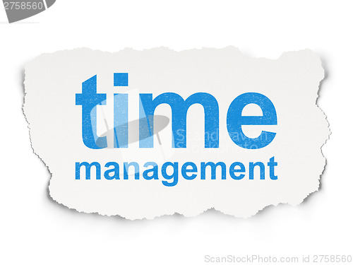 Image of Time concept: Time Management on Paper background