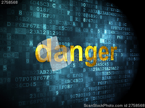 Image of Privacy concept: Danger on digital background