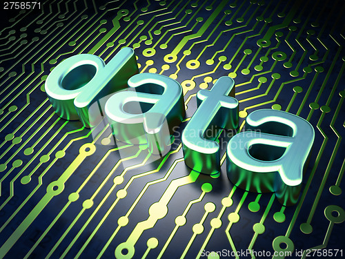 Image of Data concept: Data on circuit board background