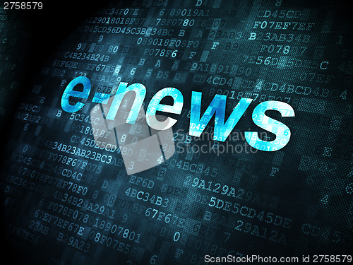 Image of News concept: E-news on digital background