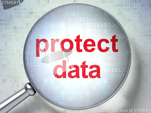 Image of Safety concept: Protect Data with optical glass