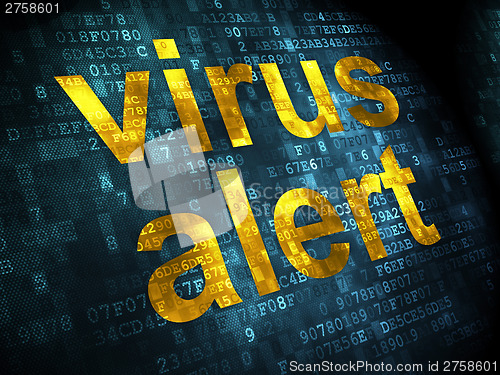 Image of Safety concept: Virus Alert on digital background