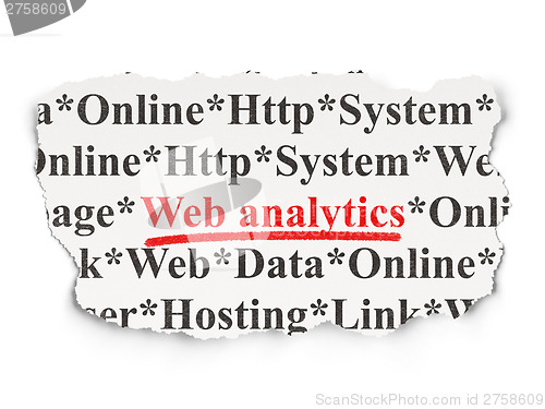 Image of Web development concept: Web Analytics on Paper background