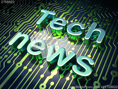 Image of News concept: Tech News on circuit board background