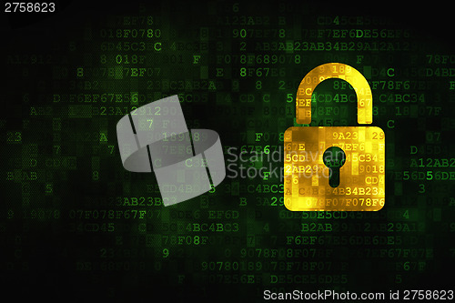 Image of Information concept: Closed Padlock on digital background