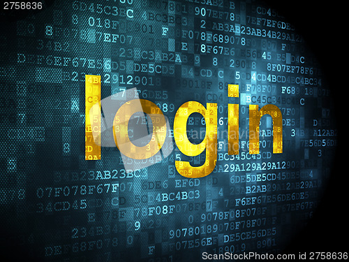 Image of Safety concept: Login on digital background