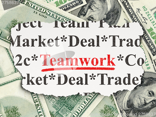 Image of Finance concept: Teamwork on Money background