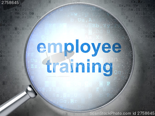 Image of Education concept: Employee Training with optical glass