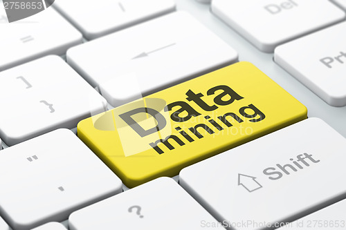 Image of Information concept: Data Mining on computer keyboard background