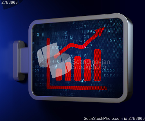 Image of Finance concept: Growth Graph on billboard background
