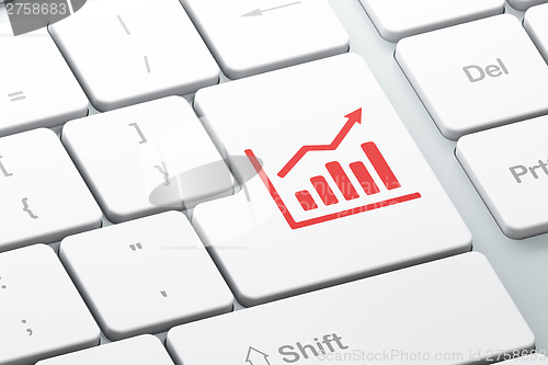 Image of Finance concept: Growth Graph on computer keyboard background