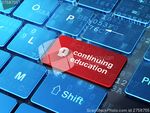 Image of Education concept: Head With Keyhole and Continuing Education on