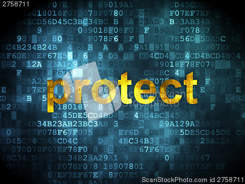 Image of Privacy concept: Protect on digital background
