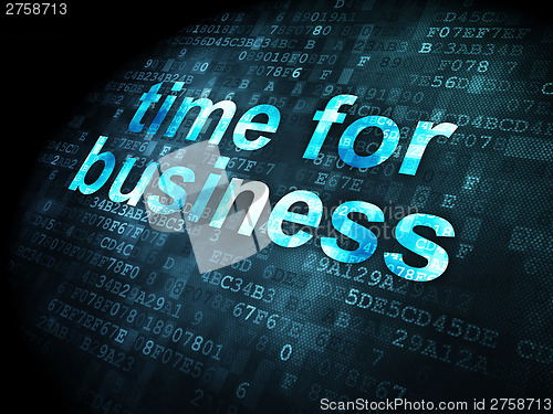 Image of Timeline concept: Time for Business on digital background