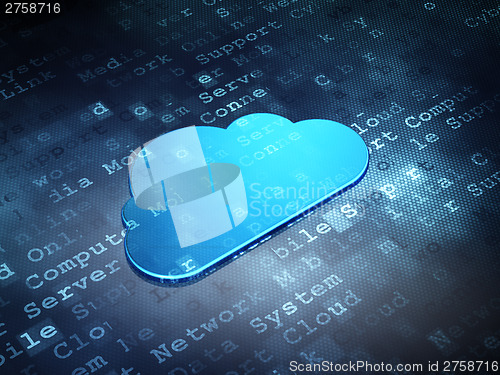 Image of Cloud technology concept: Blue Cloud on digital background