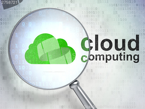 Image of Cloud computing concept: Cloud and Cloud Computing with optical