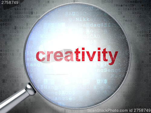 Image of Advertising concept: Creativity with optical glass